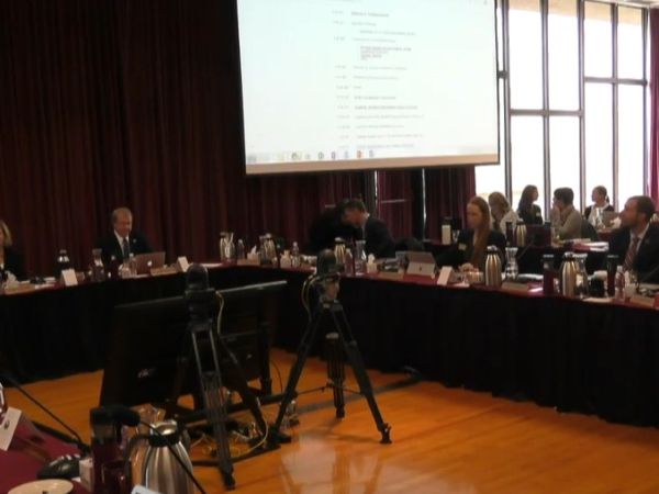 The UC ballroom hosts the Board of Regents meeting.