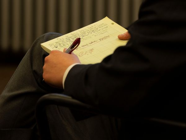 Notebook with writing 