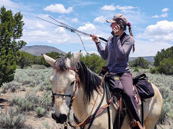 Nicole Bealer on horseback