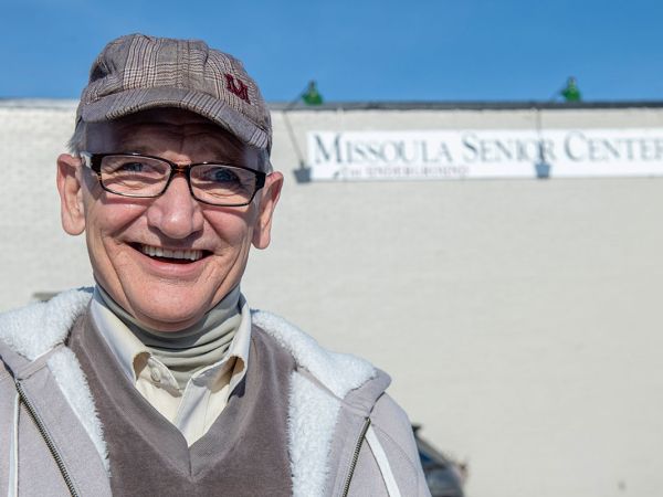 A picture of Mark Spring before the Missoula Senior Center.