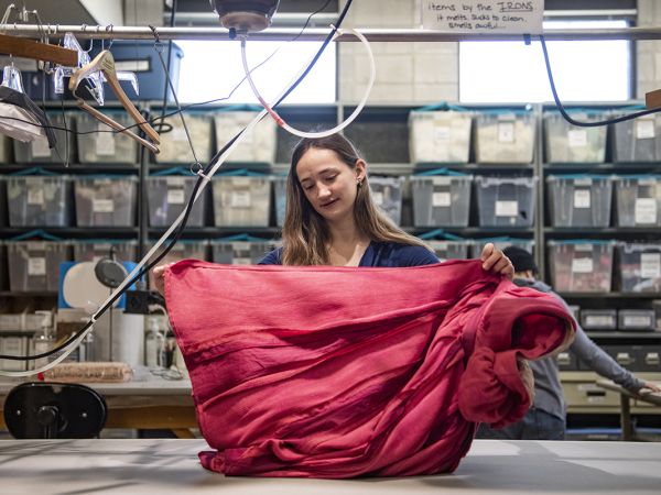 Morgan Brooks works in UM's costume shop