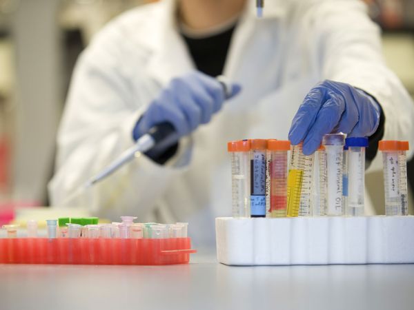 A picture of hands working in a lab.