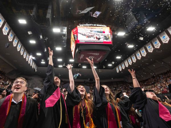 Student celebrate after commencement