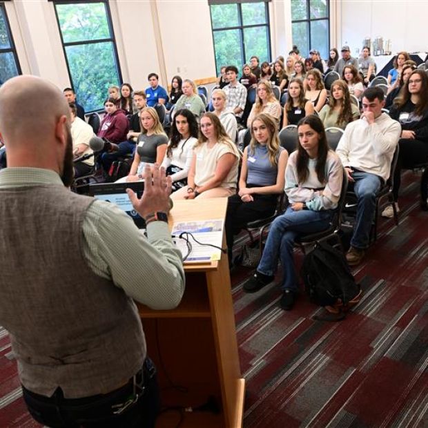 Instructor in front of class