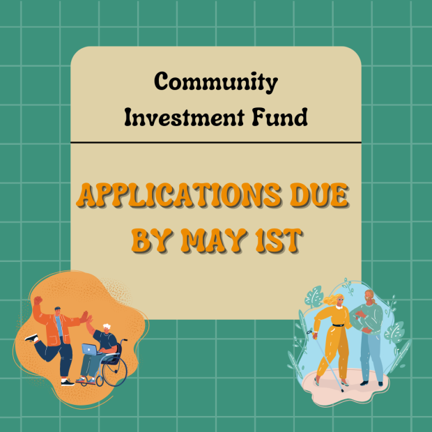 community investment fund graphic, announces applications are open.