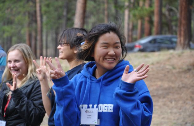 Teagan at leadership retreat