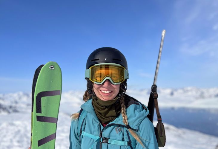 tele skier on top of mountain