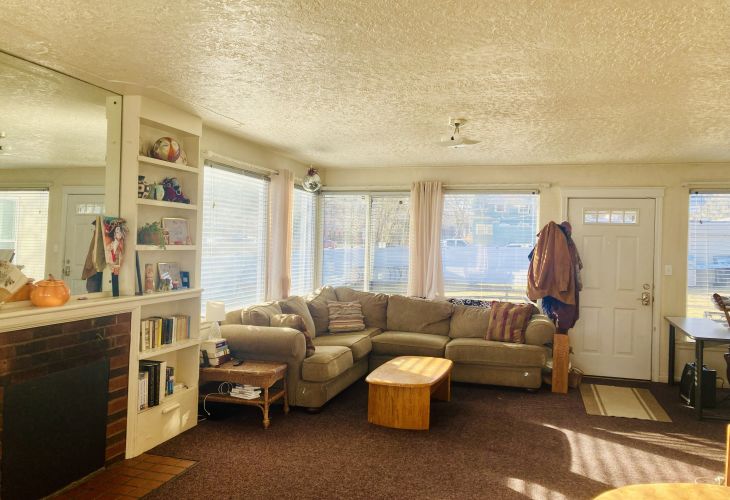 Living room with a large sectional couch