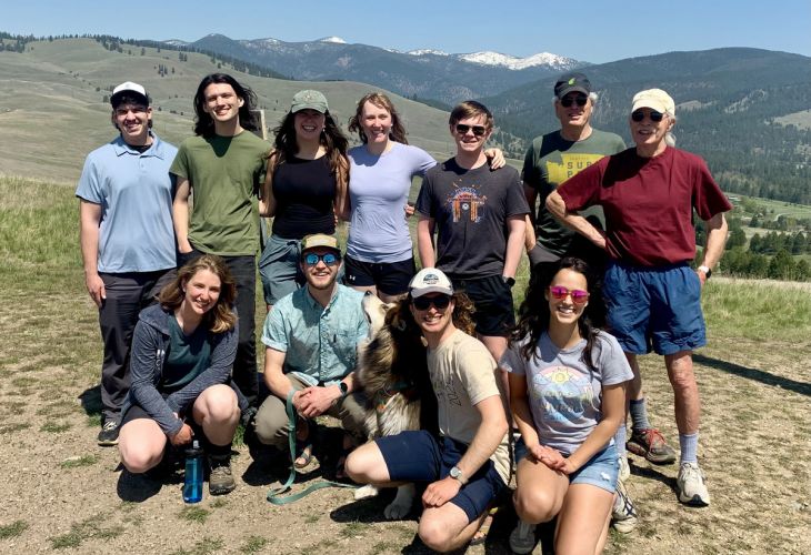 DHC students on hilltop during a Friday morning hike