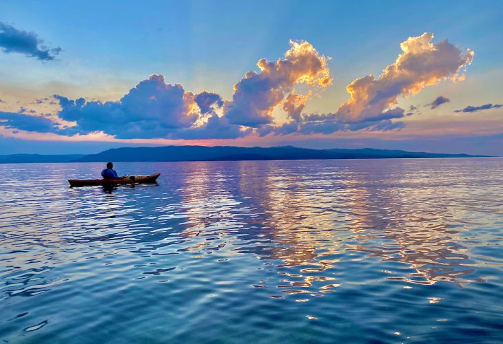 Kayaker on Flathead Lake