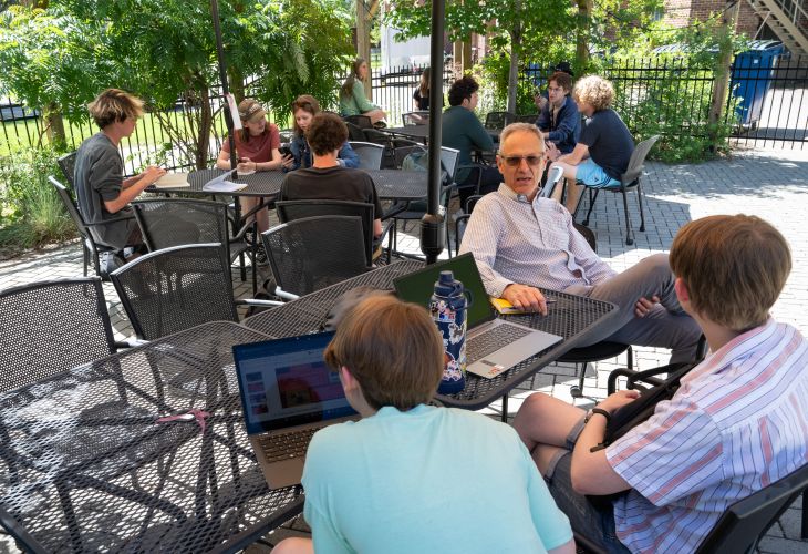 Students on patio