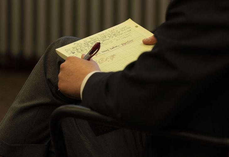 Photo of someone's notes