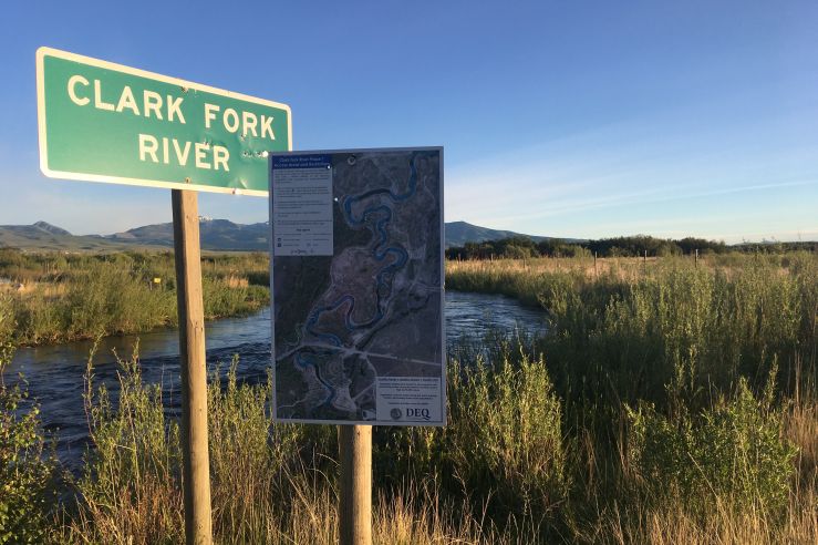 A sign marks the Clark Fork River