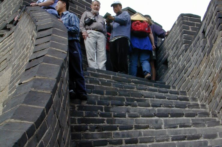 don with a group at the great wall of china