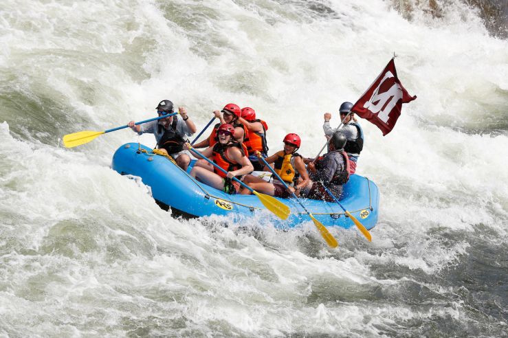 UM students river rafting