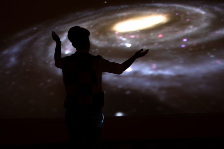 UM student in observatory