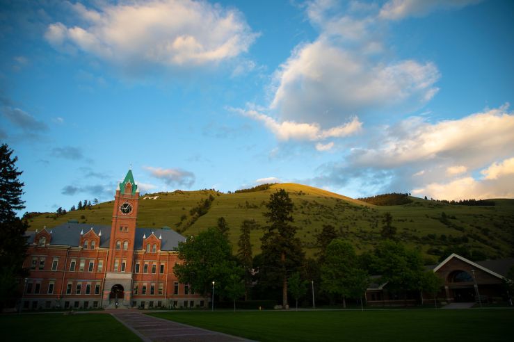 UM Main Hall and Davidson Honors College Evening