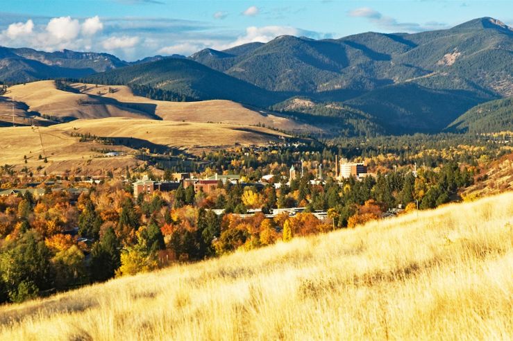 UM campus from hill in autumn