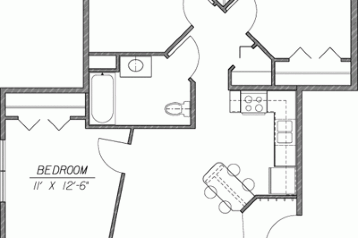 Three bedroom floor plan