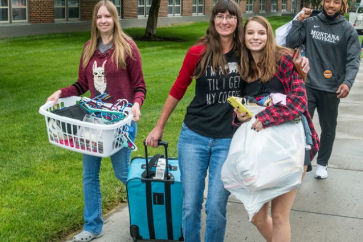 Students moving in.