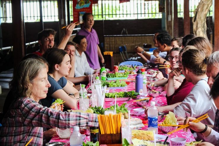 Students eating