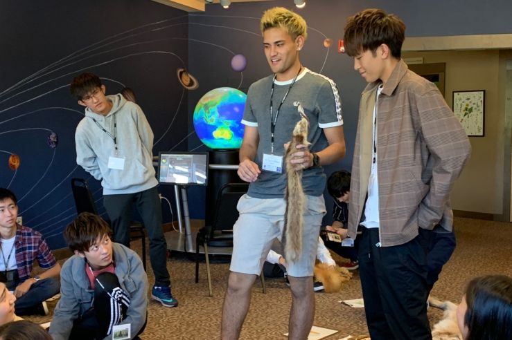 Students at a museum.