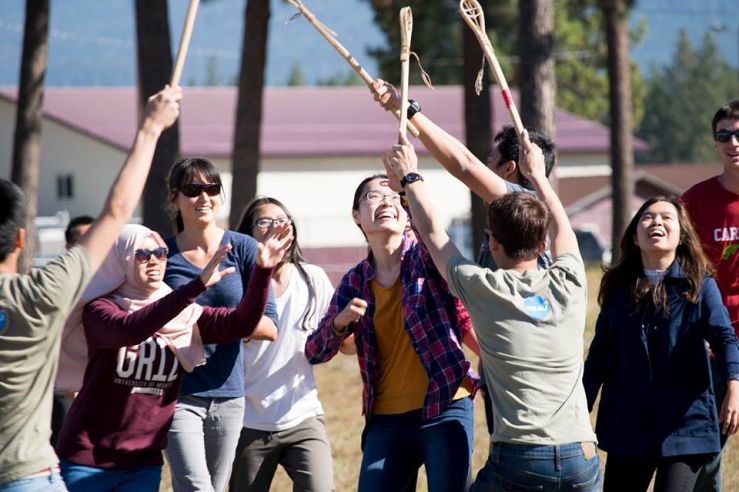 students playing a game