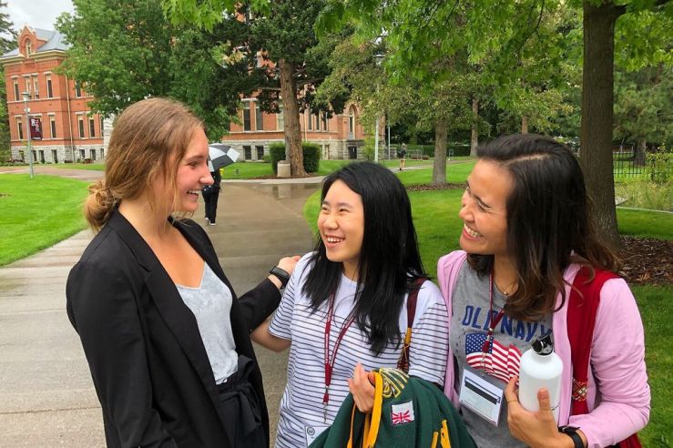 students together on UM's campus