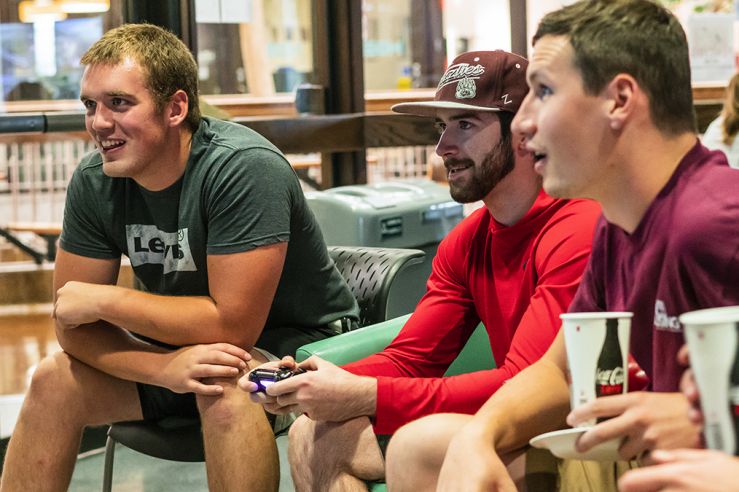 Friends playing video games