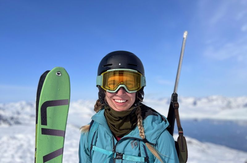 Tele Skier on Top of Mountain
