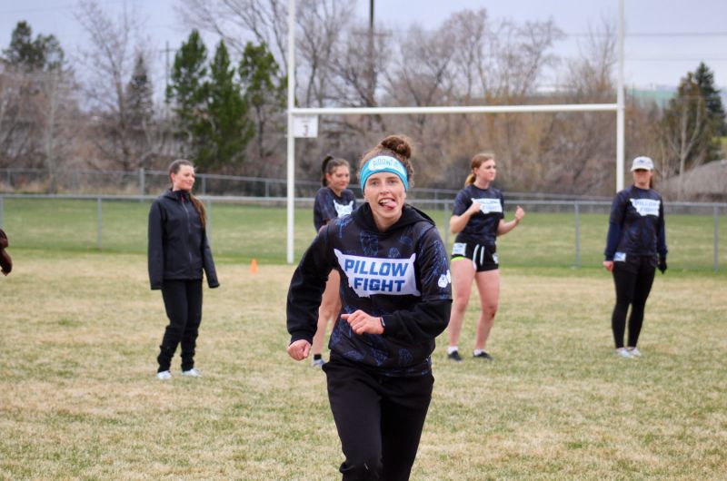 Women's Frisbee Player Sticking out tongue