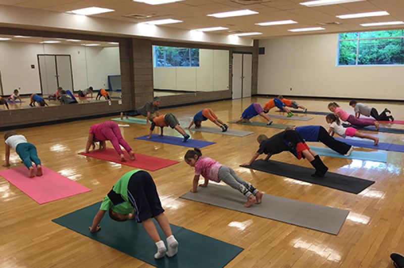  Practicing yoga