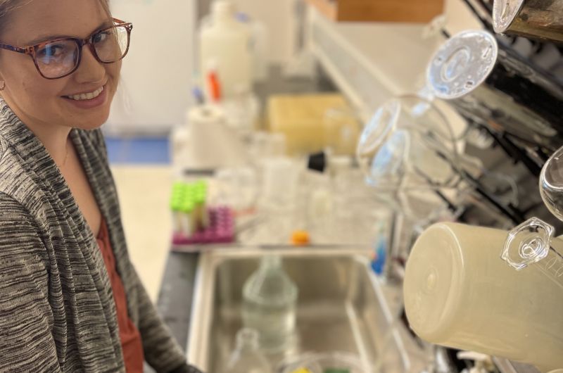 Student doing research in a lab