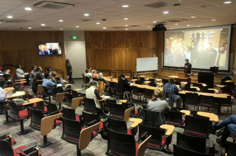Audience watching a lecture