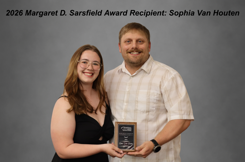 Sophia Van Houten (pictured) was the recipient of the Margaret D. Sarsfield Memorial Award (2025)