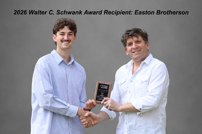 Easton Brotherson (pictured) was one of two recipients of the Walter C Schwank Award (2025)