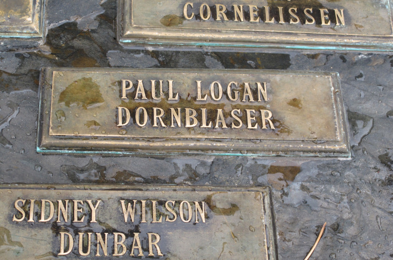 Name markers on the new monument.