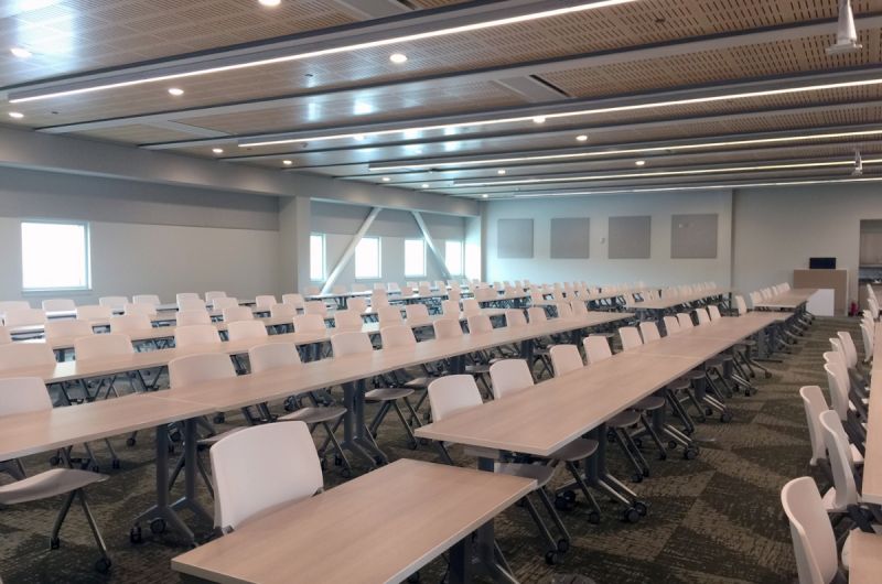 New building classroom with furniture built and set-up, taken March 27, 2017.
