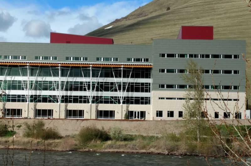 Exterior of Missoula College building taken from the river side