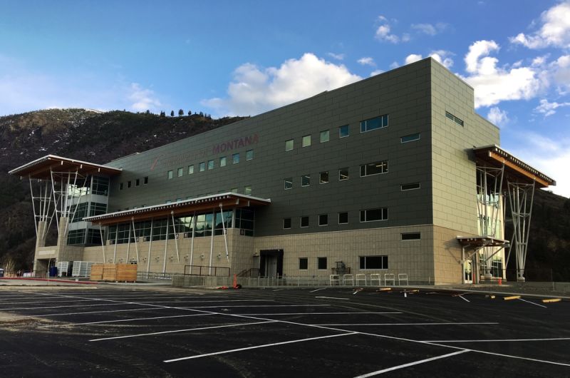 Exterior photo of the new Missoula College building, taken March 23, 2017