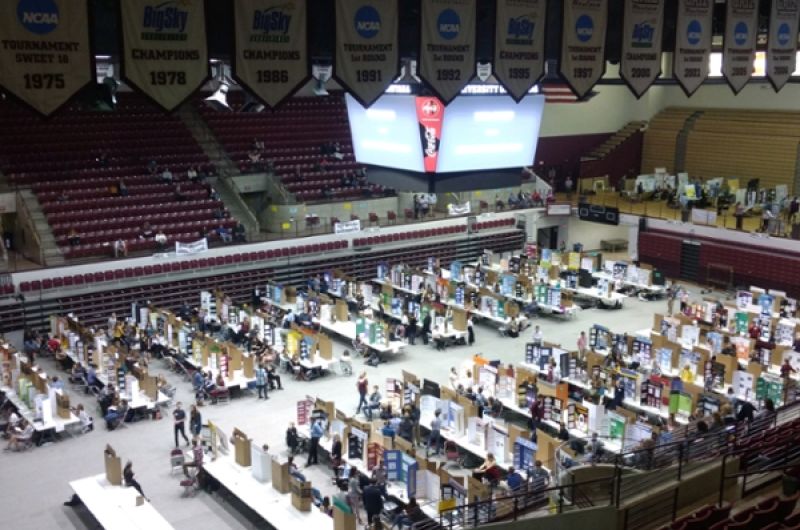 overhead view of science fair
