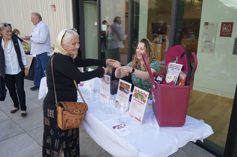 Handing out tickets at event