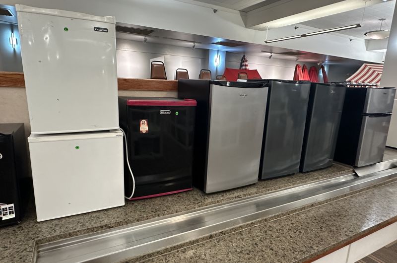 mini fridges in a row
