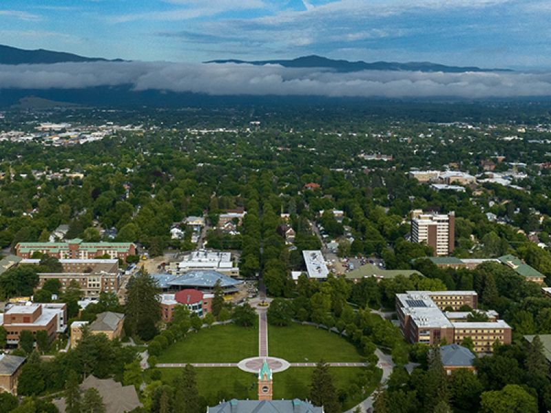 Overlooking campus