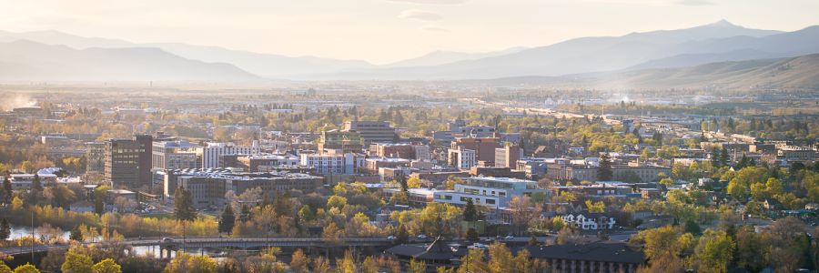 downtown Missoula from above 