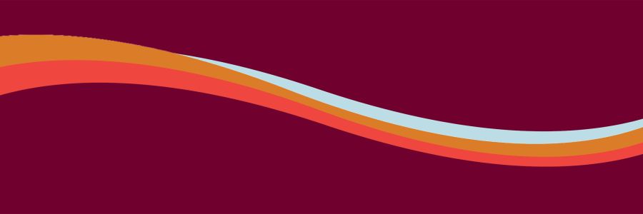 illustration with a wave of colors overtop of UM maroon