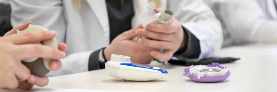 UM Pharmacy students participate in an asthma lab as part of their studies.