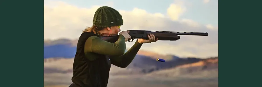 A shooter practices at the gun range