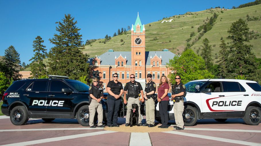 the UM police team in front of University Hall.