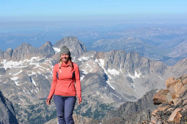 Heather standing at the top of Granite Peak